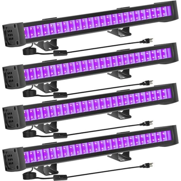 4 Pack LED Black Light Bar16.5IN 24W Blacklight Bar with IP65 Waterproof